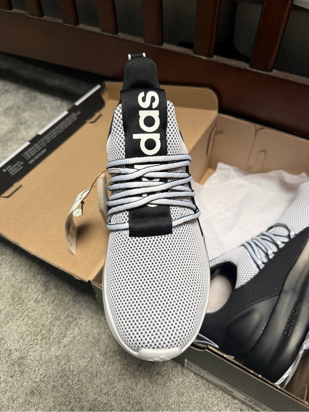 adidas Men’s Grey and Black Mesh Running Sneaker